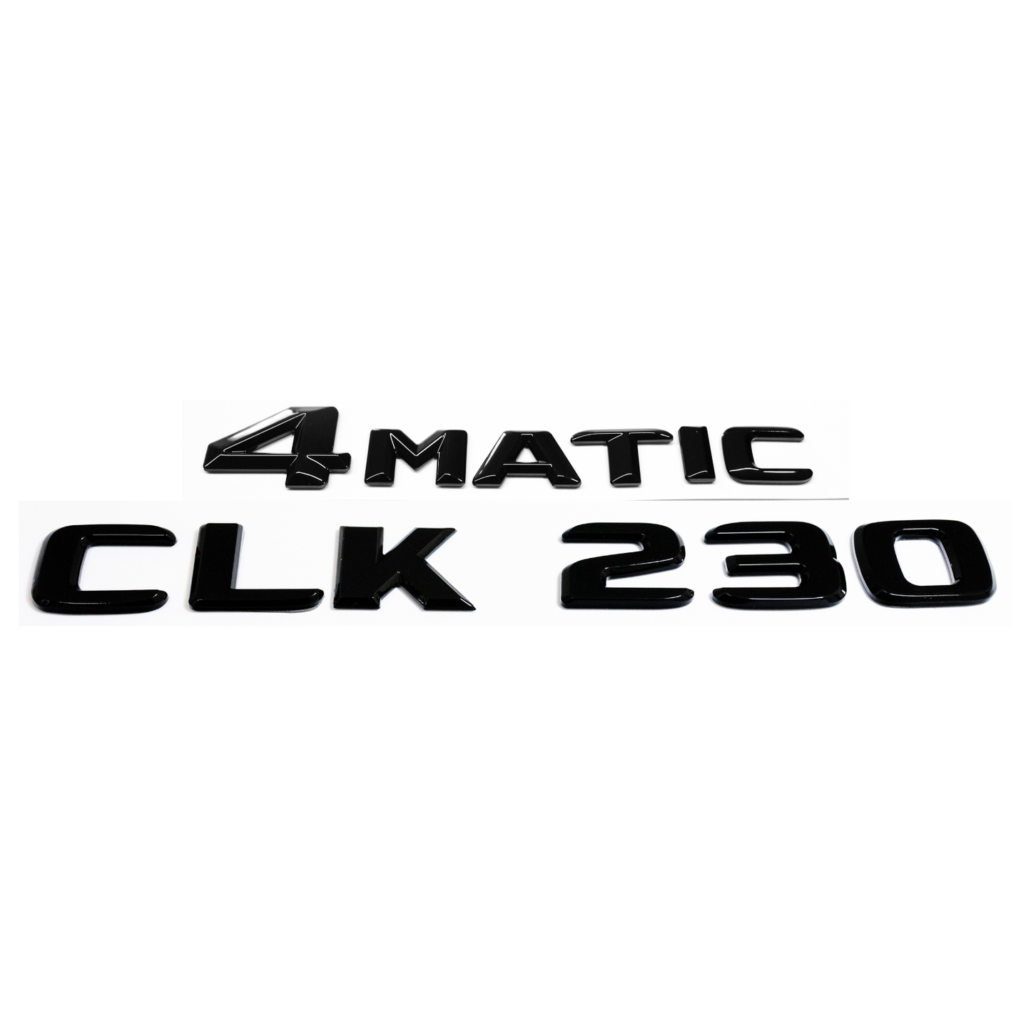 "CLK230" + "4MATIC" Gloss Black Raised Letter Emblem For Rear Trunk Lid Fits Mercedes CLK