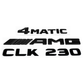 "CLK230" + "4MATIC" + "AMG" Gloss Black Raised Letter Emblem For Rear Trunk Lid Fits Mercedes CLK