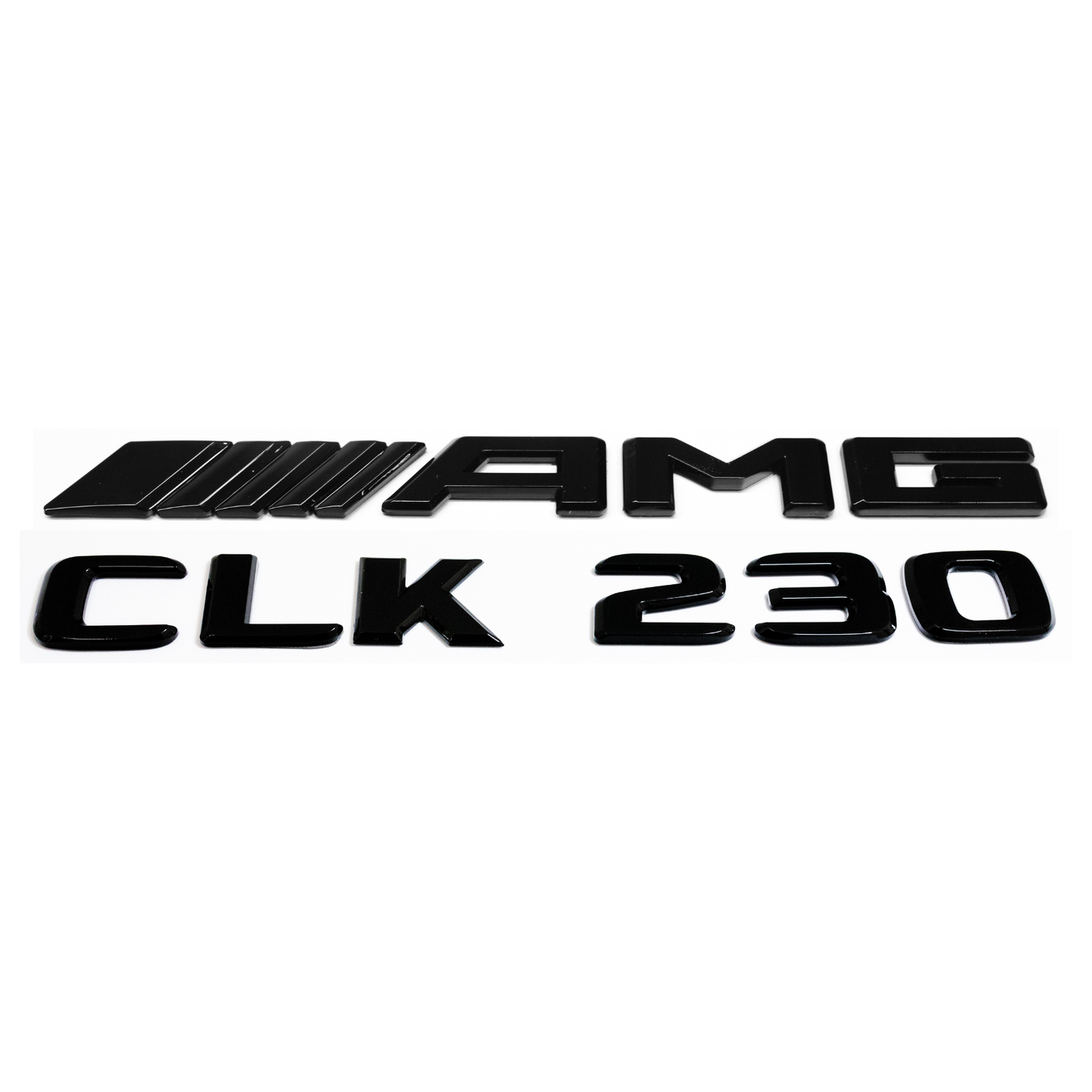 "CLK230" + "AMG" Gloss Black Raised Letter Emblem For Rear Trunk Lid Fits Mercedes CLK