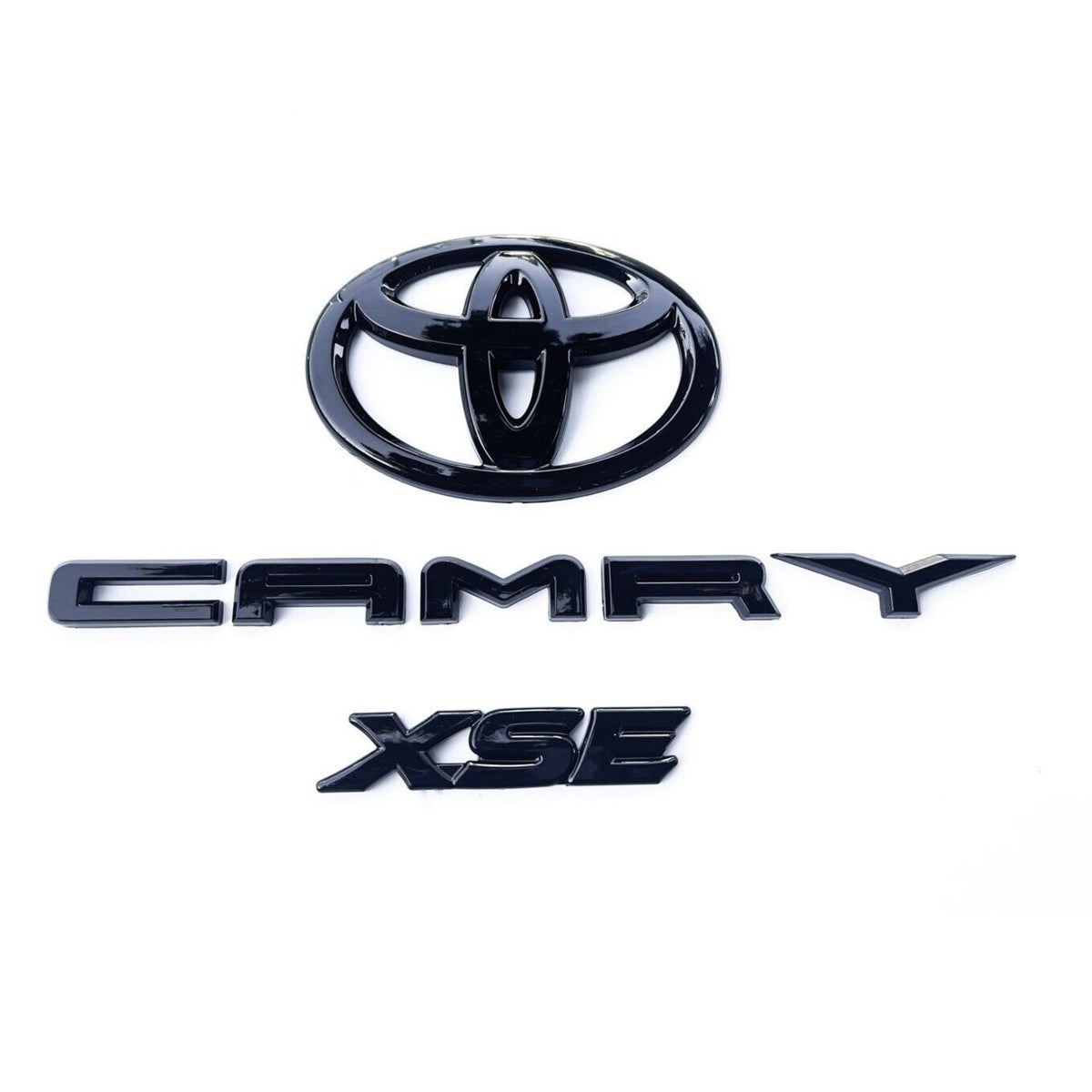 Gloss Black Emblem 3PCS Overlays for 2018–2024 Toyota Camry XSE