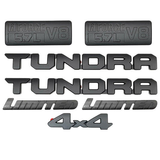 Matte Black Emblem Letter 7PCS Overlays for 2014–2021 Toyota Tundra Limited 4x4