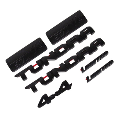 Matte Black Emblem Letter 7PCS Overlays for 2014–2021 Toyota Tundra Limited 4x4