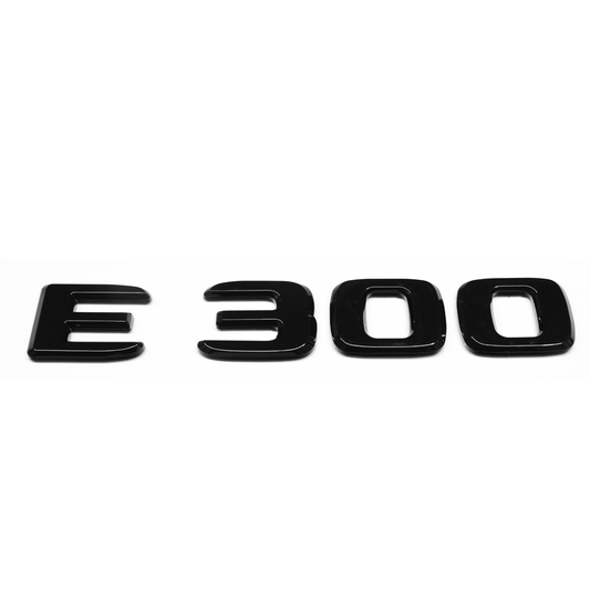 "E300" Gloss Black Raised Letter Emblem For Rear Trunk Lid Fits Mercedes E Class