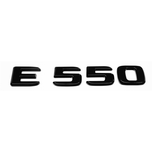 "E550" Gloss Black Raised Letter Emblem For Rear Trunk Lid Fits Mercedes E Class