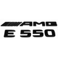 "E550" + "AMG" Gloss Black Raised Letter Emblem For Rear Trunk Lid Fits Mercedes E Class