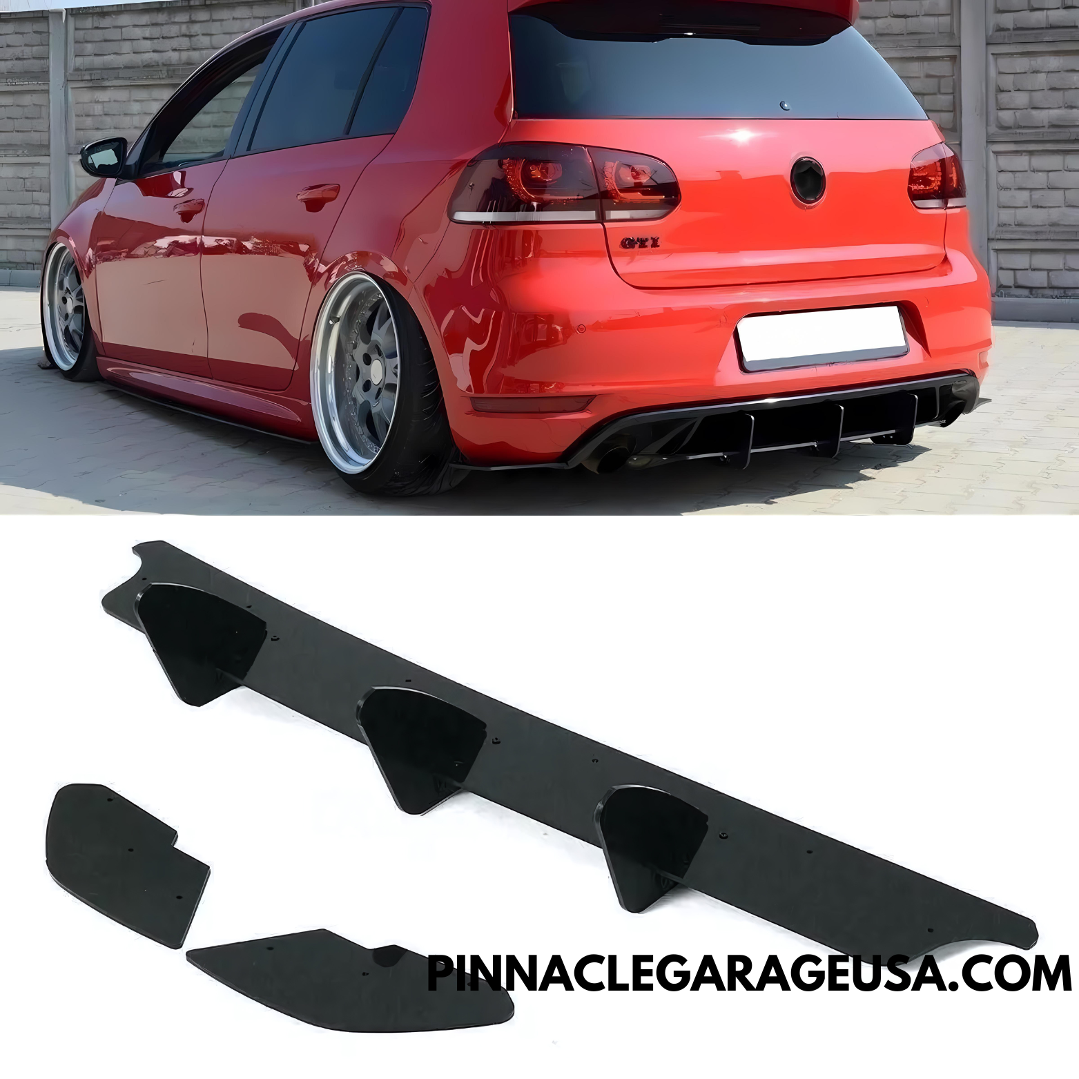 2010-2014 VW Volkswagen Golf 6 GTI Rear Bumper Lip Diffuser Splitter ...