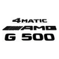 "G500" + "4MATIC" + "AMG" Gloss Black Raised Letter Emblem For Rear Trunk Lid Fits Mercedes G Class