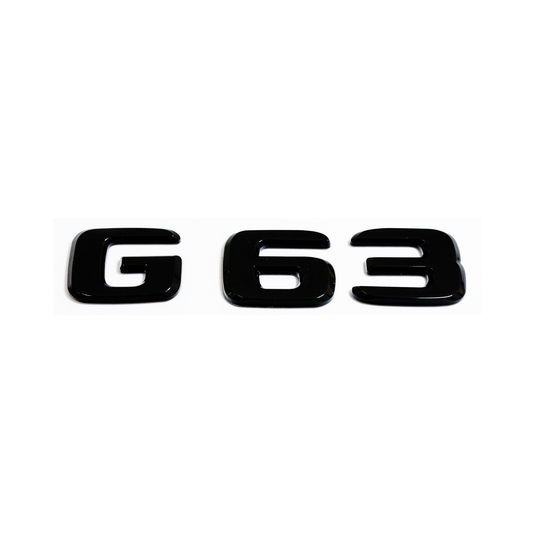 "G63" Gloss Black Raised Letter Emblem For Rear Trunk Lid Fits Mercedes G Class