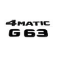 "G63" + "4MATIC" Gloss Black Raised Letter Emblem For Rear Trunk Lid Fits Mercedes G Class