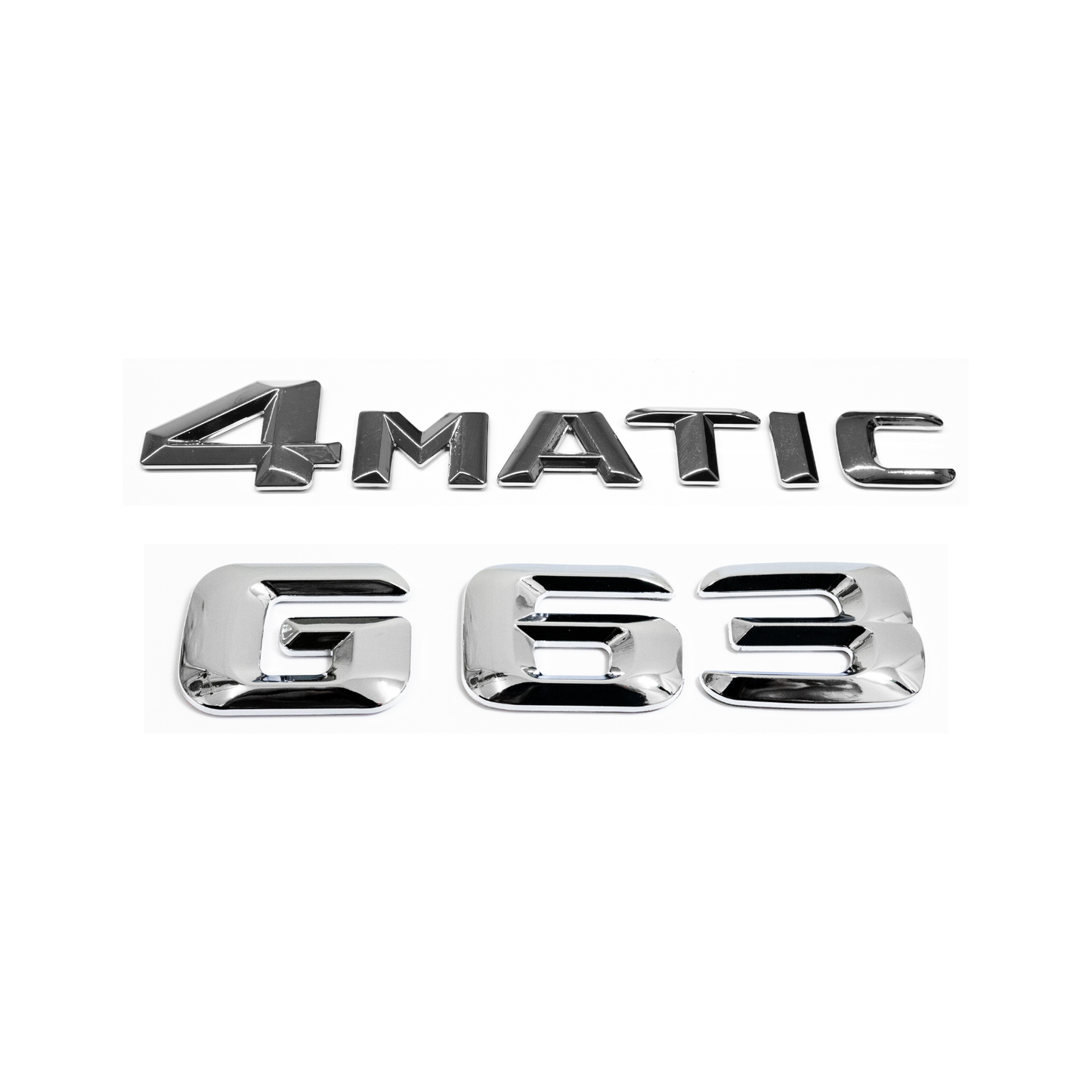 "G63" + "4MATIC" Chrome Raised Letter Emblem For Rear Trunk Lid Fits Mercedes G Class