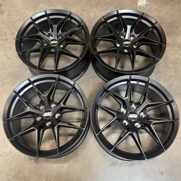 BBS Style Staggered 19x8.5 ET30 + 19x9.5 ET35 Satin Black Wheels 5x120 CB72.56