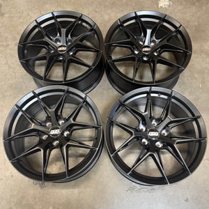 BBS Style Staggered 19x8.5 ET30 + 19x9.5 ET35 Satin Black Wheels 5x120 CB72.56
