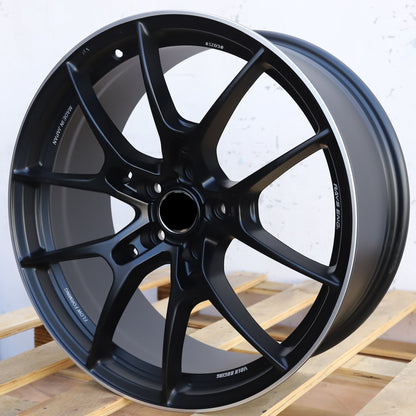 RA-2 | Volk Rays G025 Style Wheels | Matte Black Machined Lip + Milling Letters