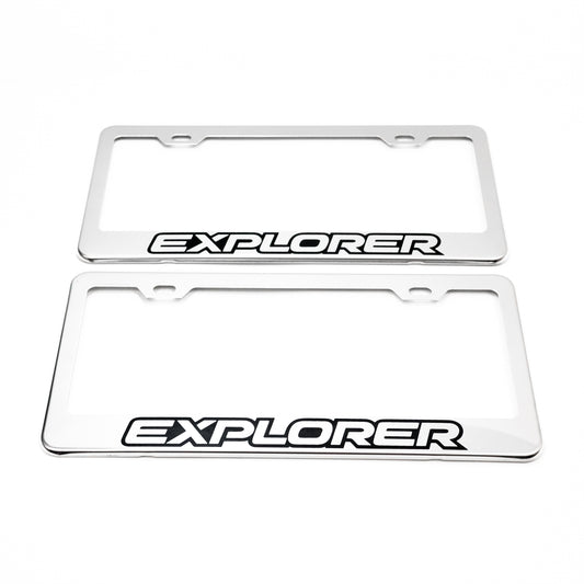 Stainless Steel License Plate Frame Holder Fits For FORD EXPLORER