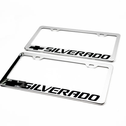 Stainless Steel License Plate Frame Holder Fits For CHEVROLET SILVERADO
