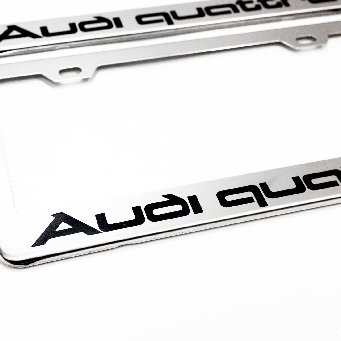 Stainless Steel License Plate Frame Holder Fits For AUDI QUATTRO