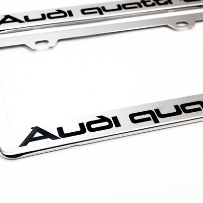 Stainless Steel License Plate Frame Holder Fits For AUDI QUATTRO