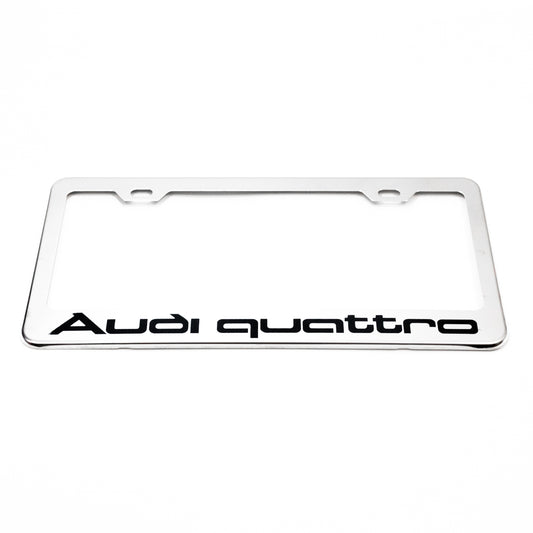 Stainless Steel License Plate Frame Holder Fits For AUDI QUATTRO