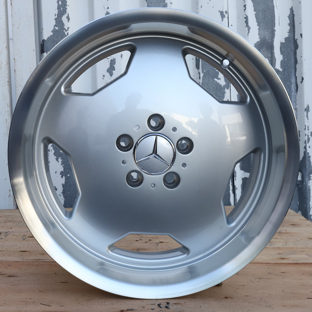 MB02 | Mercedes Classic AMG Monoblock II Style Wheels | Silver Machined Lip