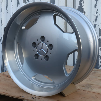 MB02 | Mercedes Classic AMG Monoblock II Style Wheels | Silver Machined Lip