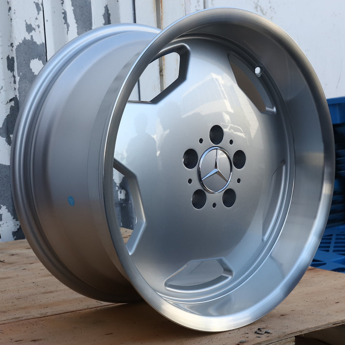 MB02 | Mercedes Classic AMG Monoblock II Style Wheels | Silver Machined Lip