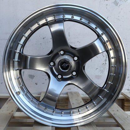 WKS-2 | Work Meister Style Wheels | Black Machined Side + Silver Rivet