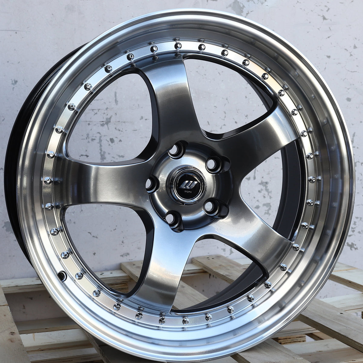 WKS-2 | Work Meister Style Wheels | Black Machined Side + Silver Rivet