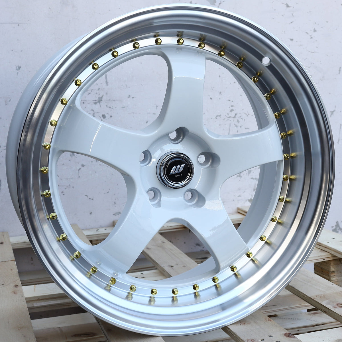 WKS-2 | Work Meister Style Wheels | White Machined Lip