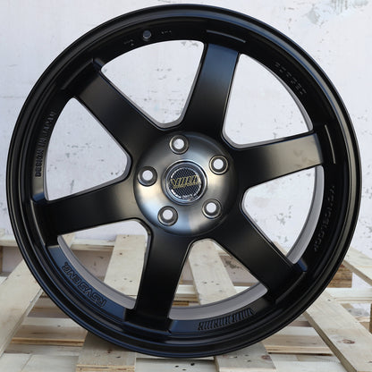 RA-1 | Volk Rays TE37 Style Wheels | Matte Black Machined Center