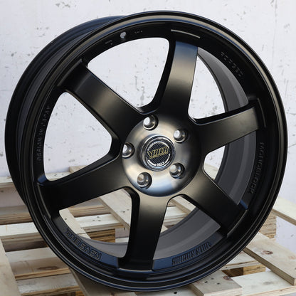 RA-1 | Volk Rays TE37 Style Wheels | Matte Black Machined Center