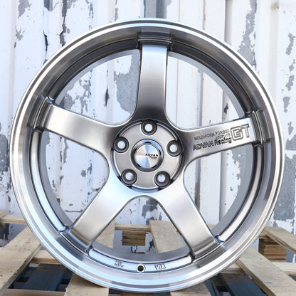 AVN-1 | Advan Racing GT Style Wheels | Hyper Black Machined Lip