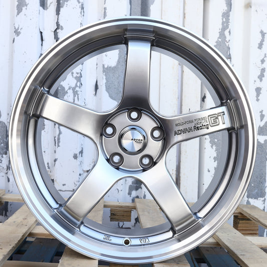 AVN-1 | Advan Racing GT Style Wheels | Hyper Black Machined Lip