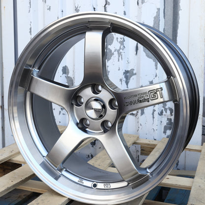 AVN-1 | Advan Racing GT Style Wheels | Hyper Black Machined Lip