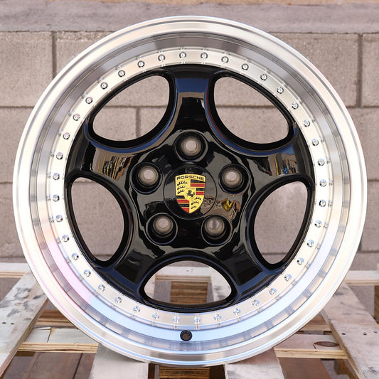 PS01 | Speedline Style Wheels | Black Machined Lip