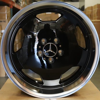 MB02 | Mercedes Classic AMG Monoblock II Style Wheels | Gloss Black Machined Lip