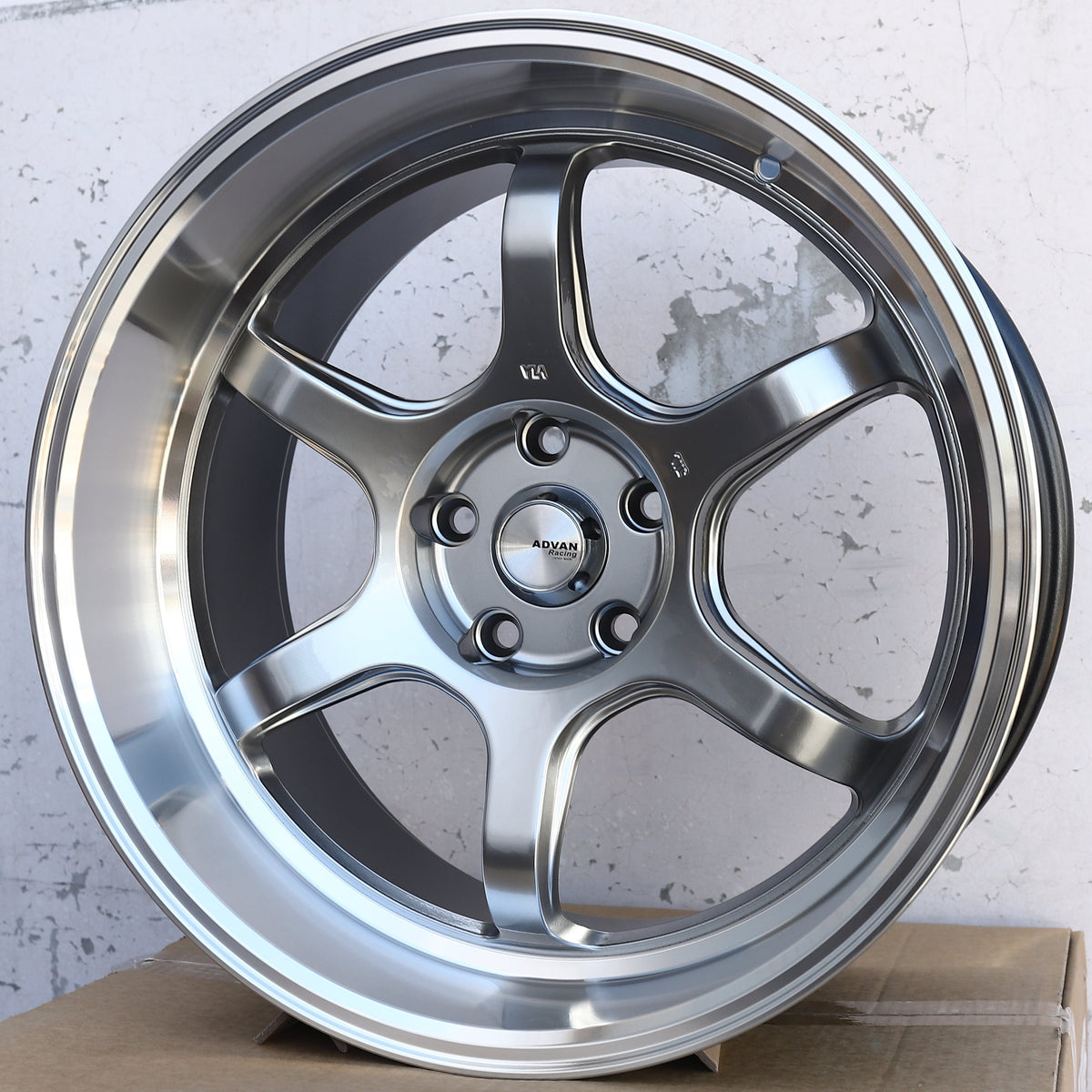 AVN-2 | Advan RG-D2 Style Wheels | Hyper Black Machined Lip