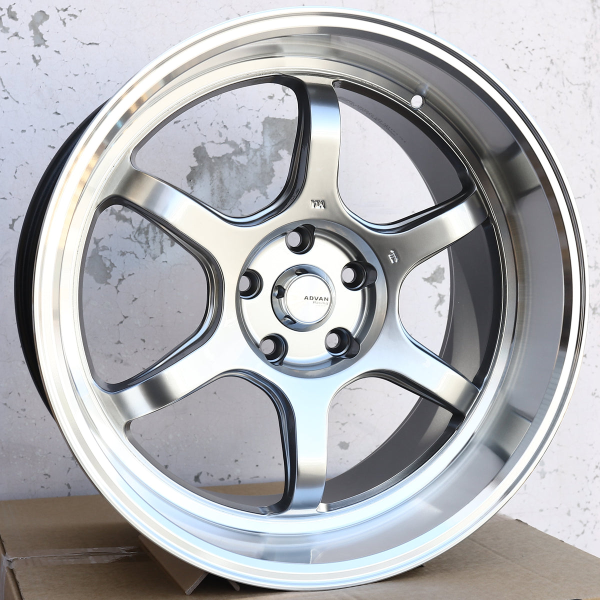 AVN-2 | Advan RG-D2 Style Wheels | Hyper Black Machined Lip