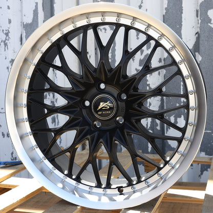 WKS-1 | Work VS-XV Style Wheels | Matte Black Machined Lip