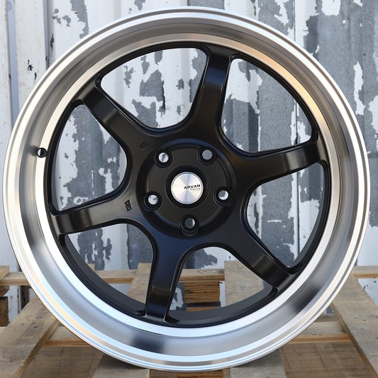 AVN-2 | Advan RG-D2 Style Wheels | Matte Black Machined Lip