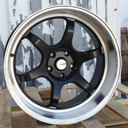 AVN-2 | Advan RG-D2 Style Wheels | Matte Black Machined Lip