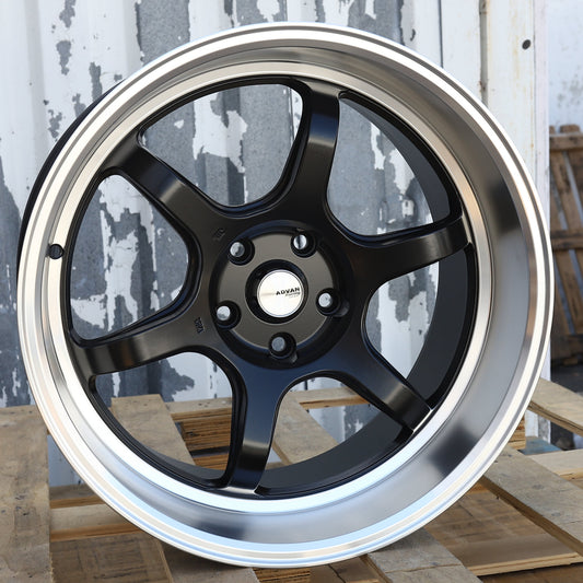 AVN-2 | Advan RG-D2 Style Wheels | Matte Black Machined Lip