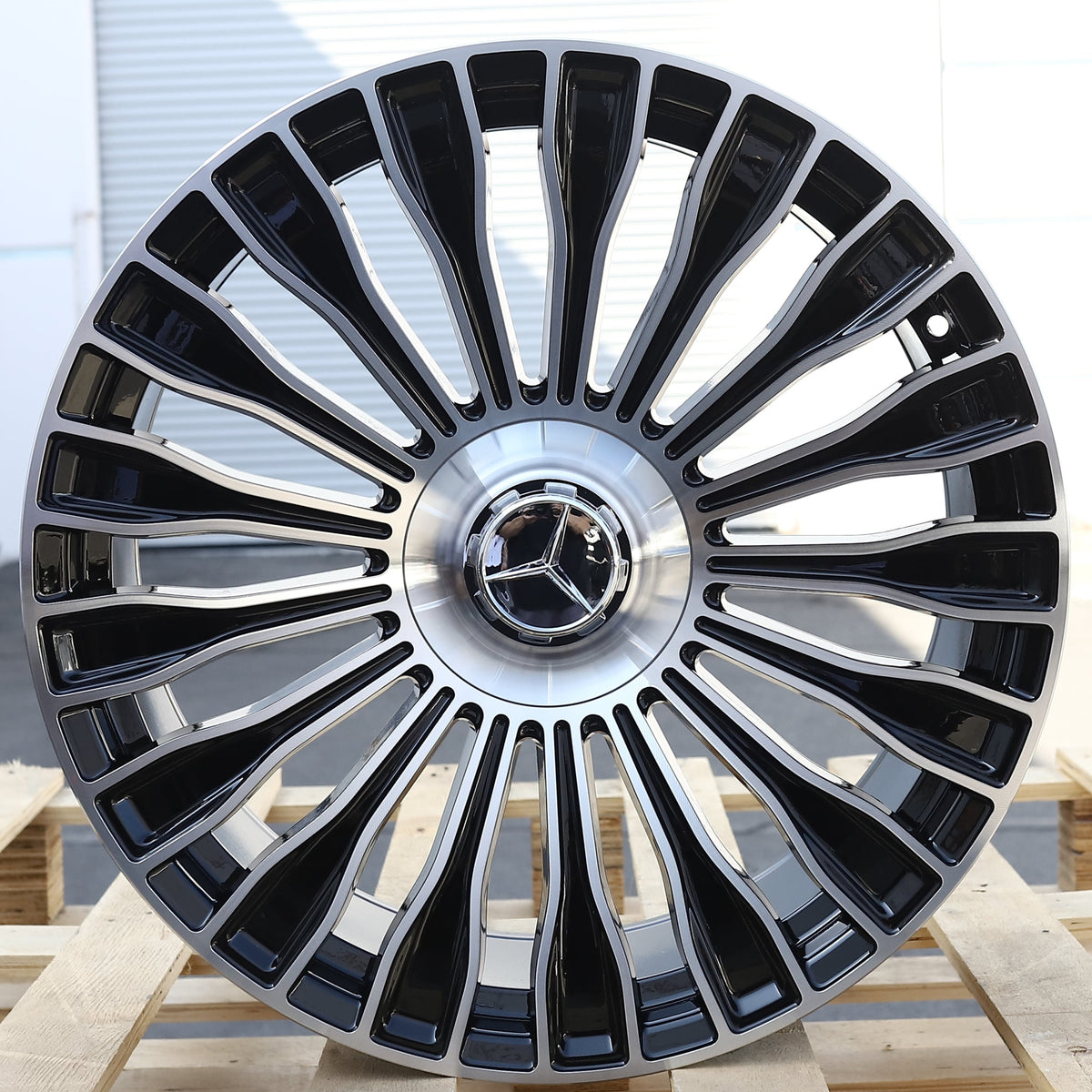 MB08 | Mercedes Maybach Style Wheels | Black Machined Face