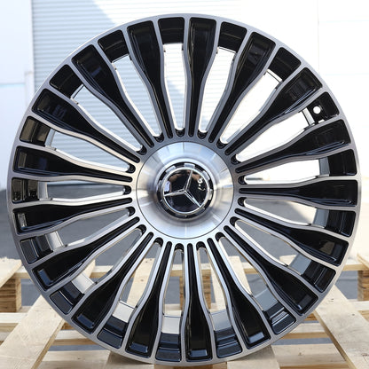 MB08 | Mercedes Maybach Style Wheels | Black Machined Face