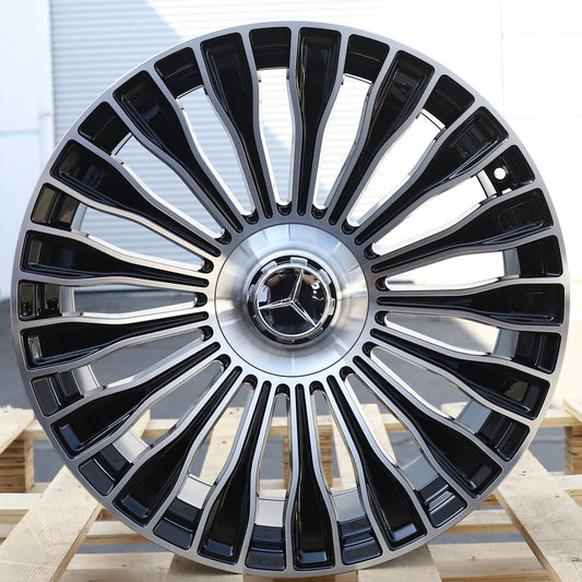 MB08 | Mercedes Maybach Style Wheels | Black Machined Face