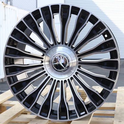 MB08 | Mercedes Maybach Style Wheels | Black Machined Face