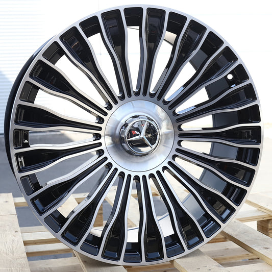 MB08 | Mercedes Maybach Style Wheels | Black Machined Face