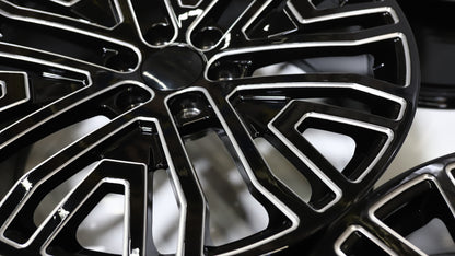 GM07 | GMC Sierra / Yukon Style Wheels | Black Milled
