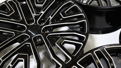 GM07 | GMC Sierra / Yukon Style Wheels | Black Milled