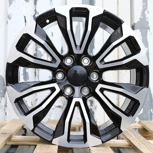 20x9" Black Machine Wheels (6x139.7) Fits Chevy Tahoe Suburban GMC Yukon Cadillac Escalade