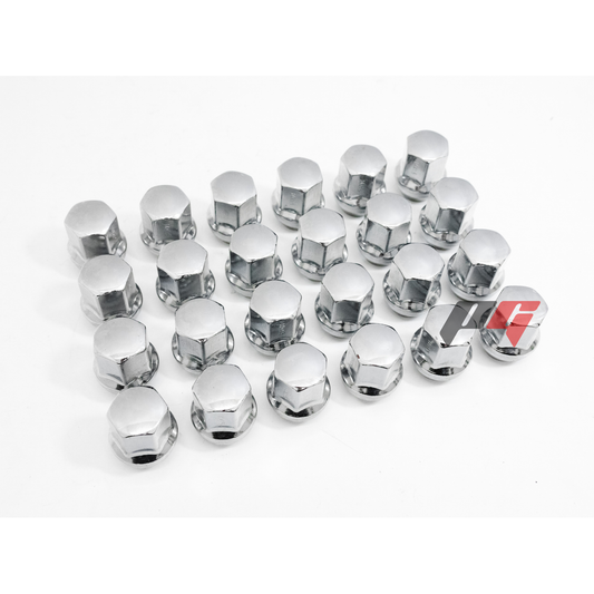 24pcs Chrome M14x1.5 Factory Chevy Style Wheel Lug Nuts for Silverado Tahoe Suburban Colorado